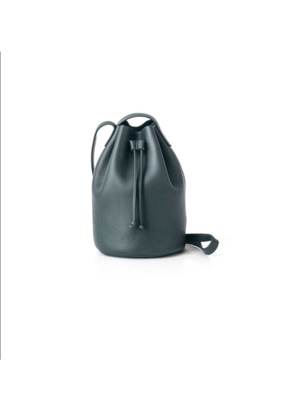 Baggu Green Leather Crossbody Bucket Bag Purse